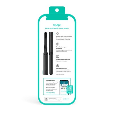 quip Sonic Electric Metal Toothbrush and Travel Case - Black