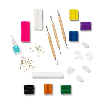 Clay Jewelry Kit - Mondo Llama: DIY Art Kit with Earring Hooks & Molds for Making Clay Bracelets & Jewelry