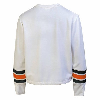 NHL Philadelphia Flyers Women's White Long Sleeve Fleece Crew Sweatshirt - L