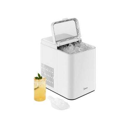 Midea Ice Maker Countertop, Bullet Ice, 26 lbs Daily Production, 2 Ice Sizes, White