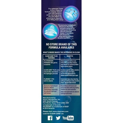 2 PACK!!!! Clear Care Plus with HydraGlyde Lens Solution - 3 fl oz