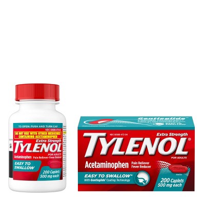 Tylenol Extra Strength Acetaminophen - Easy to Swallow Pain Reliever Caplets - 200 ct