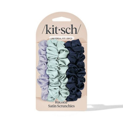 Kitsch-Mass Women's Satin Petite Scrunchies - Garden Bouquet - 5ct