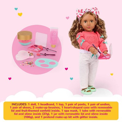 Our Generation Bella 18" Doll and Real Slime with Spa-Themed Accessories - Dark-Blonde Hair/Hazel Eyes