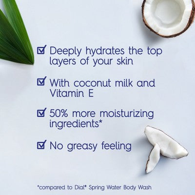 Dial Healthy Hydration Body Wash - Coconut Milk - 16 fl oz