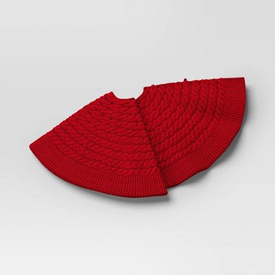 48" Christmas Centric Cable Knit Tree Skirt Red - Wondershop (LOCAL PICKUP ONLY)