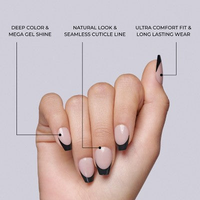 KISS Products Salon Acrylic French Color Fake Nails - Squared - 31ct