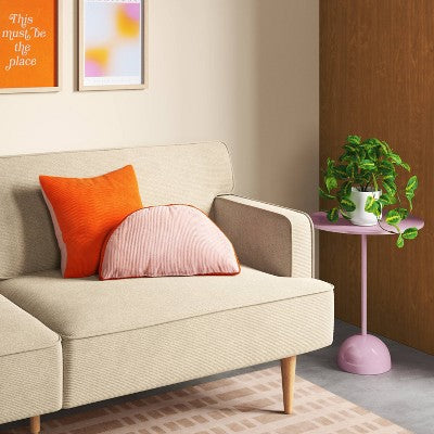 9" x 17" Half Moon Shaped Throw Pillow Pink - Room Essentials