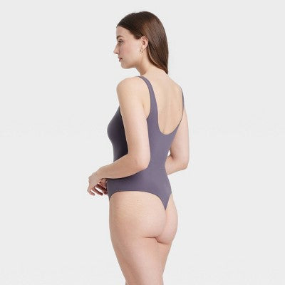 Women's Luxe 4-Way Stretch Tank Bodysuit - Auden Mauve Gray L
