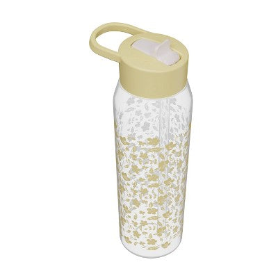Zak Designs 32oz Vanilla Floral Manual Straw Bottle Yellow