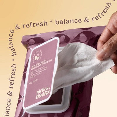 Niches & Nooks Intimate pH Balanced Refreshing Flushable Feminine Wipes - Airy Vanilla - 45ct