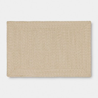 2'x3' Natural Woven Rectangular Braided Indoor Accent Rug Heathered Cream - Threshold (LOCAL PICKUP ONLY)