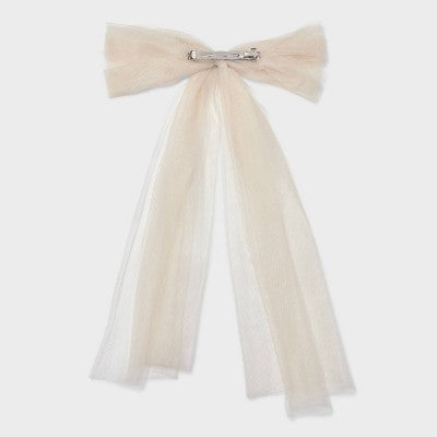 Tulle Bow Hair Barrette - A New Day Off-White