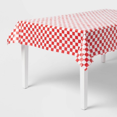 Red Checkered Print Table Cover - Spritz