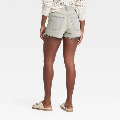 Women's High-Rise Cutoff Mini Jean Shorts - Light Vintage Wash 10