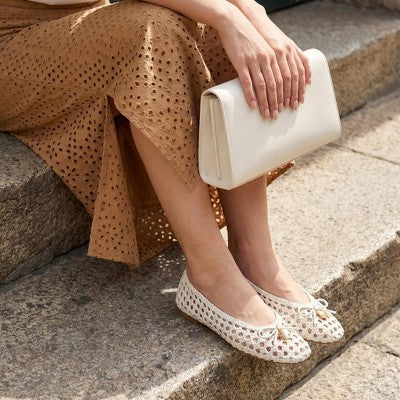 Womens CUSHIONAIRE Witty Hand Woven Ballet Flats  IVORY 9.5