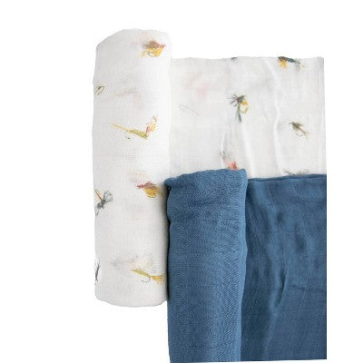 Little Unicorn Deluxe Muslin Swaddle Blanket - Gone Fishing - 2pk