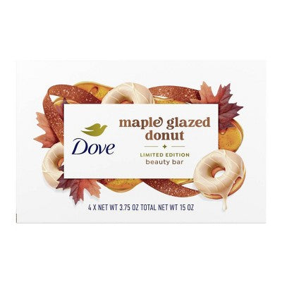 Dove Beauty Limited Edition Fall Holiday Treat Bar Soaps - Maple Glazed Donut - 15oz/4pk