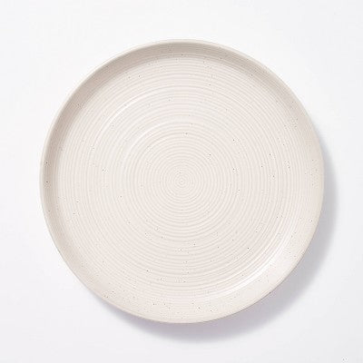 12" Stoneware Round Serving Platter Cream - Threshold designed with Studio McGee: Traditional, Microwave & Dishwasher Safe
