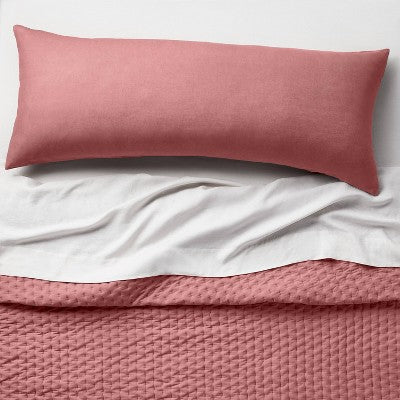 Linen Body Pillow Cover Rose - Casaluna