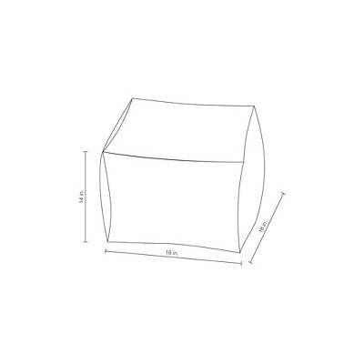 Colorful Block Dorm Pouf - Room Essentials: Upholstered Square Ottoman, No Assembly, Spot Clean