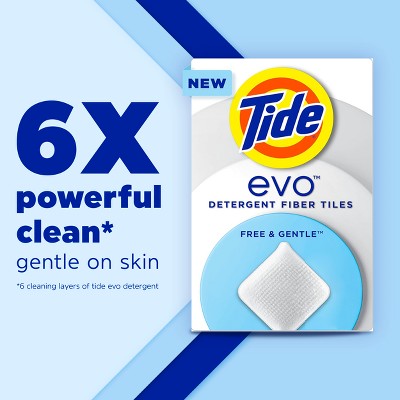 Tide Unscented Evo Free & Gentle HE Deep Cleaning Concentrated Laundry Detergent Tiles 40 Loads