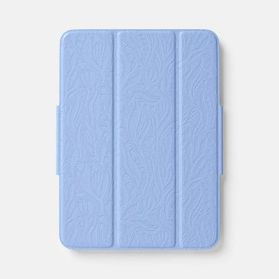 Apple iPad Pro 11 (4th Gen) and Air (5th Gen/M2/M3) Case - heyday Peri-Blue Debossed: Botanical Stylus Holder