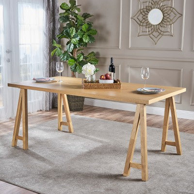Sabine 71" Rectangular Farmhouse Wood Dining Table: Seats 8, Oak Finish - Christopher Knight Home (LOCAL PICKUP ONLY)