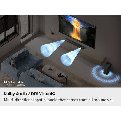 Samsung 2.1Ch DTS Virtual:X Soundbar with Subwoofer (HW-B53WF): HDMI ARC, Bluetooth, Wall Mountable (LOCAL PICKUP ONLY)