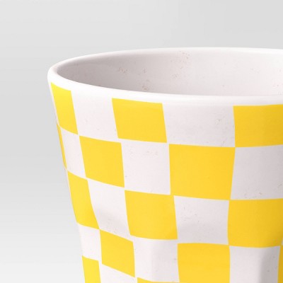 19oz Melamine Tumbler Yellow Checker - Room Essentials