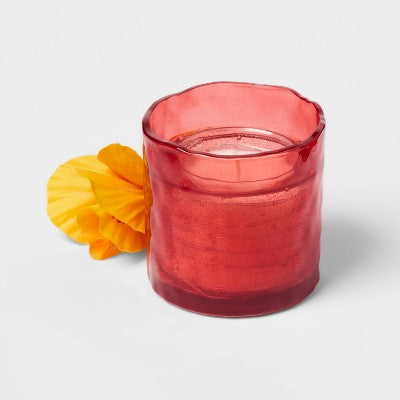 Glass LED Citronella Hibiscus Al Fresco Scented Candle 3.5oz - Threshold