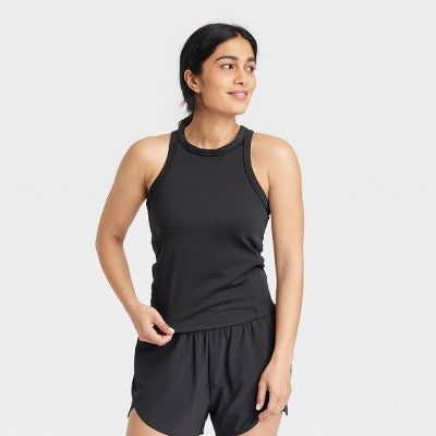 Women's Highneck Racerback Tank Top - All In Motion Black M