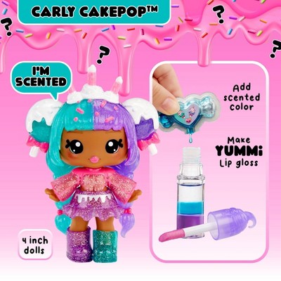 Yummiland Lip Gloss Doll: Mystery Color Change - Carly Cakepop Includes DIY Lip Gloss + Removable Keychain