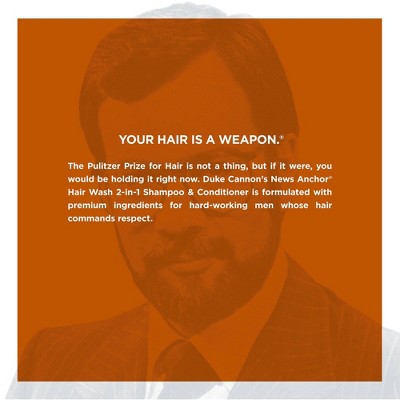 Duke Cannon Cedarwood 2-in-1 Hair Wash - Fresh Cedar Shampoo and Conditioner for Men - 14 fl. oz