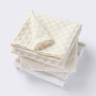 Muslin Swaddle Baby Blanket - Birds Stripes - 3pk - Cloud Island