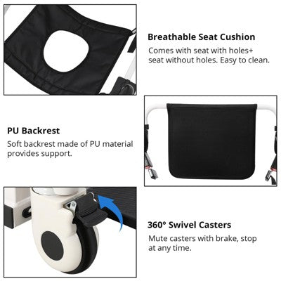 Garvee 4-in-1 Electric Patient Lift Transfer Wheelchair - 330 lbs Capacity, White (LOCAL PICKUP ONLY)