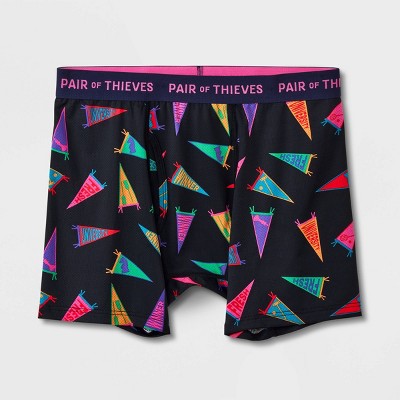 Pair of Thieves Men's Super Fit Boxer Briefs - Black L: Polyamide Spandex Blend, Full Waistband Elastic, Machine Washable