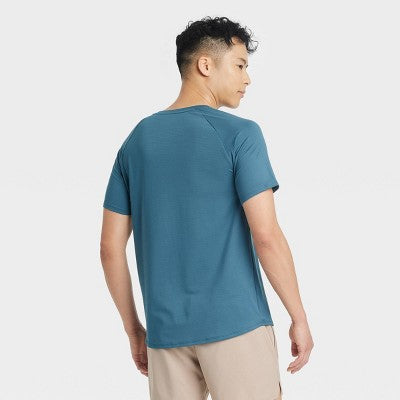 Men's Linear Mesh Raglan T-Shirt - All In Motion Dark Blue M