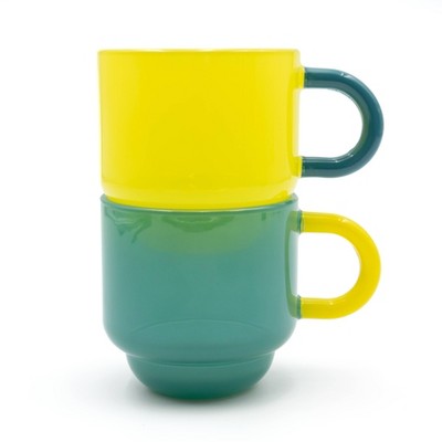 2pk 25oz Glass Mugs Teal - Bullseye's Playground