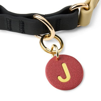"J" Initial Collar Tag - Rust Red - The Cuddle Collab