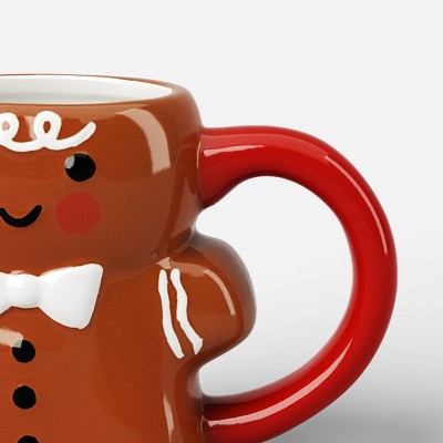 14.5 fl oz Christmas Figural Gingerbread Man Mug - Wondershop