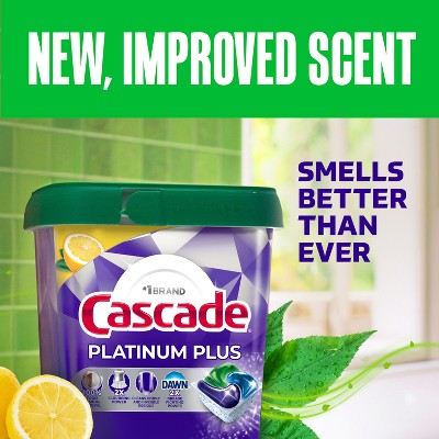 Cascade Platinum Plus Action Pacs Dishwasher Detergent - Lemon - 57ct
