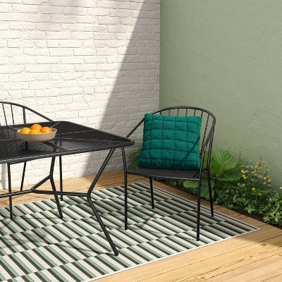 Wire Back Outdoor Patio Dining Stacking Chair Black - Room Essentials (LOCAL PICKUP ONLY)