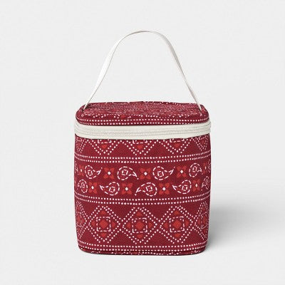 4 Cans/3.1 qt Soft Sided Personal Cooler Red Bandana - Sun Squad