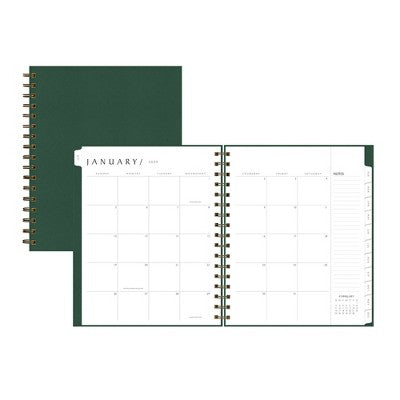 BlueSky 2025 Green Earth Sustainability Weekly/Monthly Planner 9.25"x7.87" Wirebound Deep Green