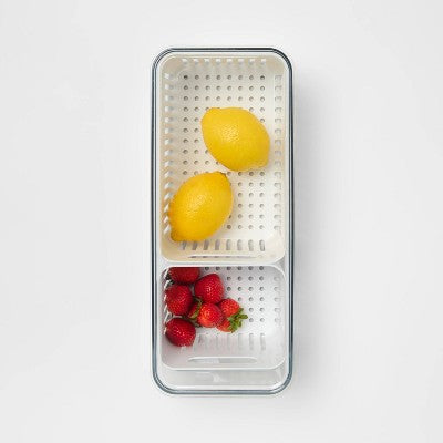 Lidded Fridge Storage with 2 Internal Inserts - Brightroom