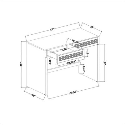 Woven Desk with Two Drawers Naturals - Threshold (LOCAL PICKUP ONLY)
