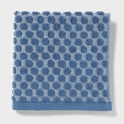 6pc Performance Plus Textured Dot Bath Towel Set Blue - Threshold