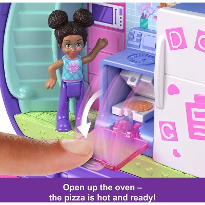 Polly Pocket Sleepover Puppy Compact Travel Toy Playset and Accessories - 10pc