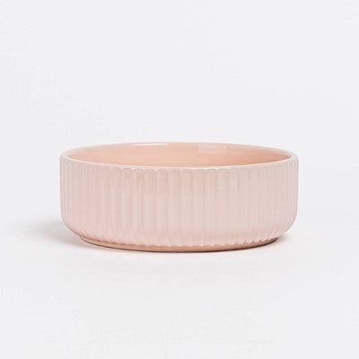 over&back 27.5 fl oz Stoneware Ribbed Cereal Bowl Pink